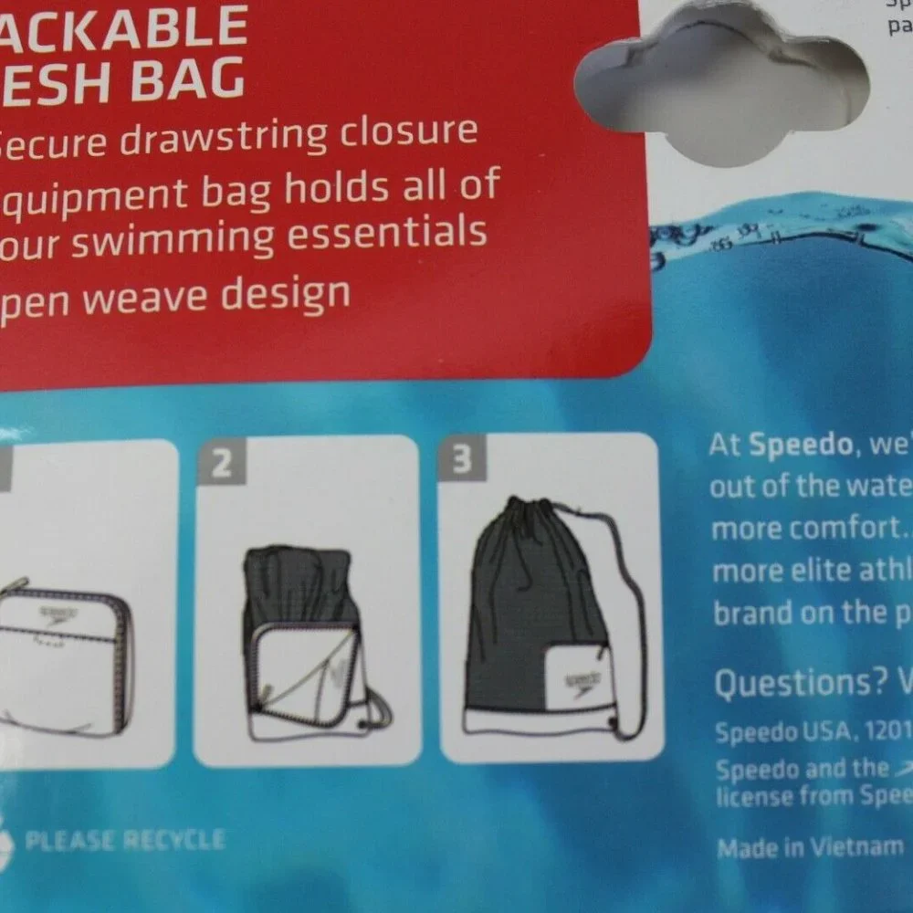 Speedo Packable Mesh Swimming Drawstring Bag